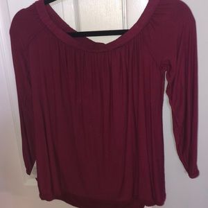 Burgundy off the shoulder top